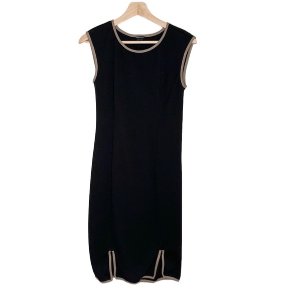 Club Monaco Dresses & Skirts - Club Monaco black dress with 100% sheep leather tan details.
